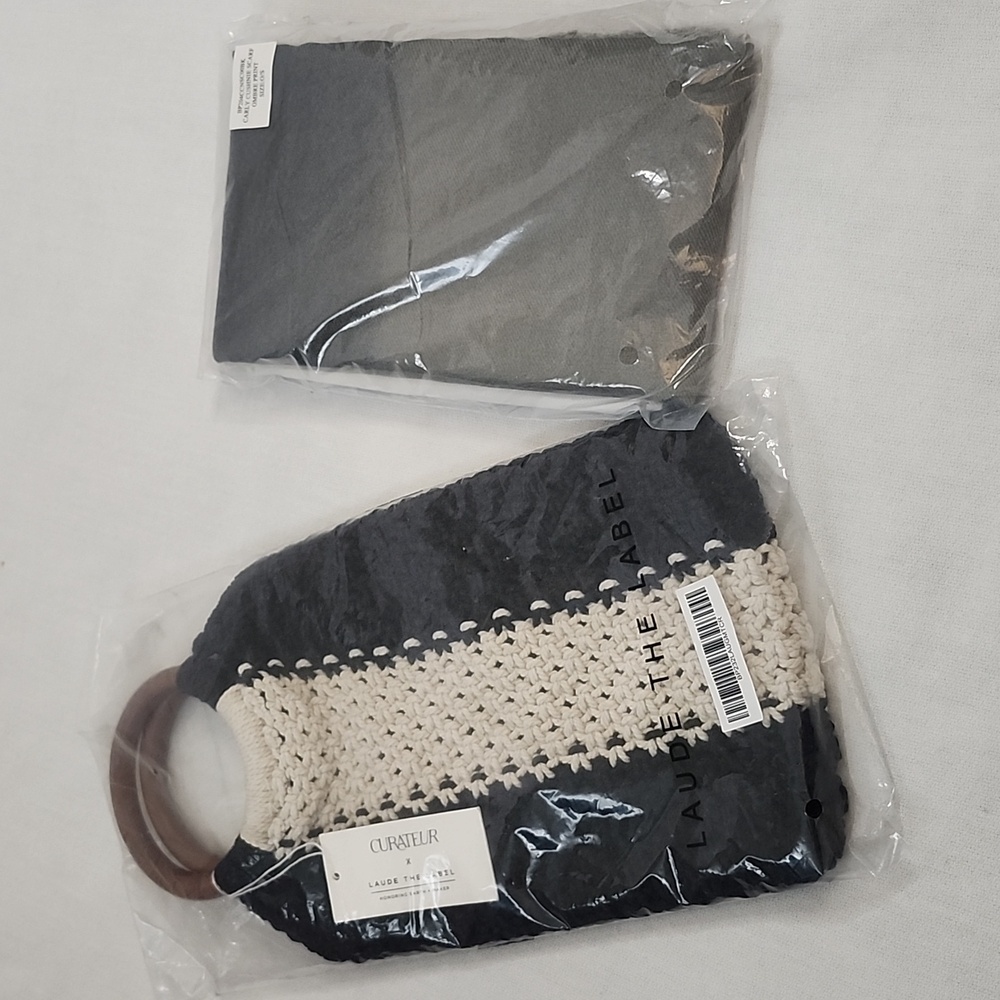 NWT Curateur X Laude The Label Crochet Bag with Carly Cushnie Ombre' Scarf
